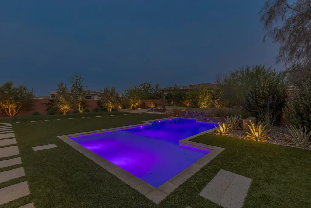 Gallery - Watters Aquatech Pools & Spas Luxury inground pool newly built in Las Vegas home