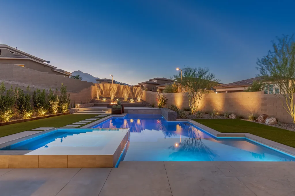 Gallery - Watters Aquatech Pools & Spas Luxury pool remodel with new tile and decking in Las Vegas