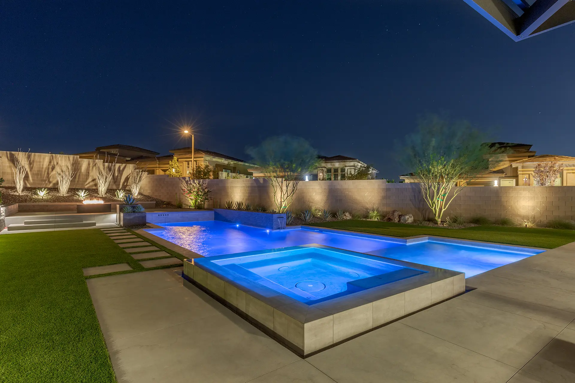 Services - Watters Aquatech Pools & Spas Custom pool renovation with new water features in Las Vegas