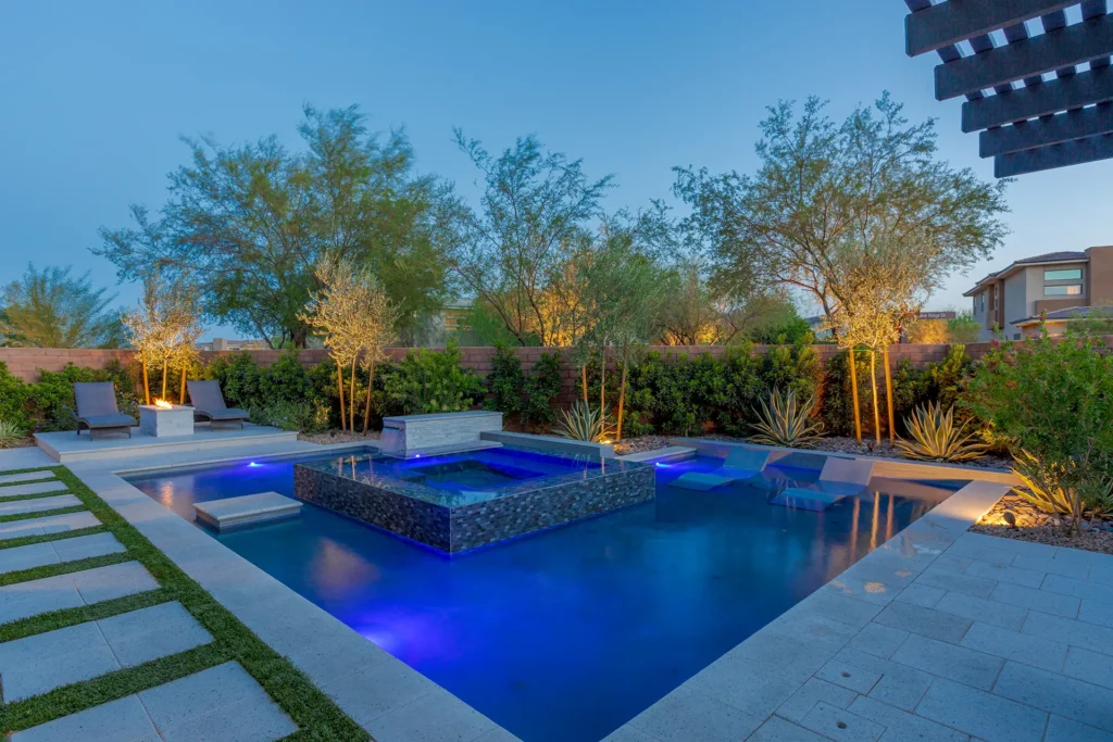 Gallery - Watters Aquatech Pools & Spas Custom pool installation underway in Las Vegas backyard